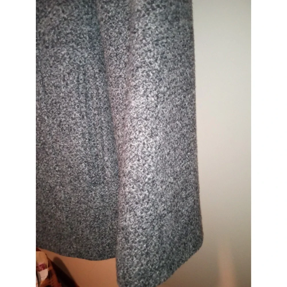 London Fog Womens Gray Salt and Pepper Tweed Wool Blend‎ Button Front Coat Large - Picture 4 of 7